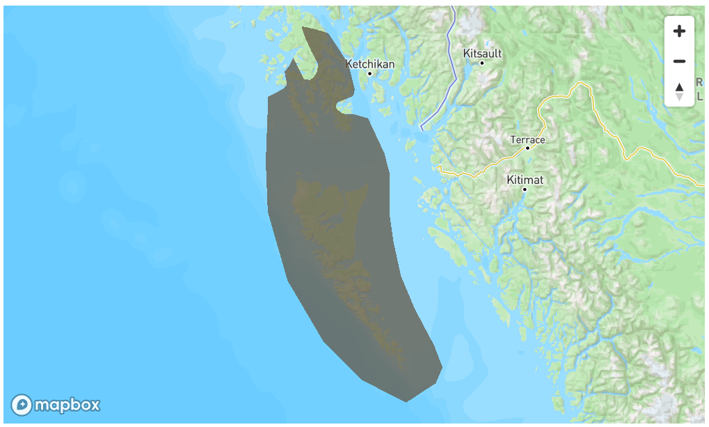 Map with a specific section highlighted